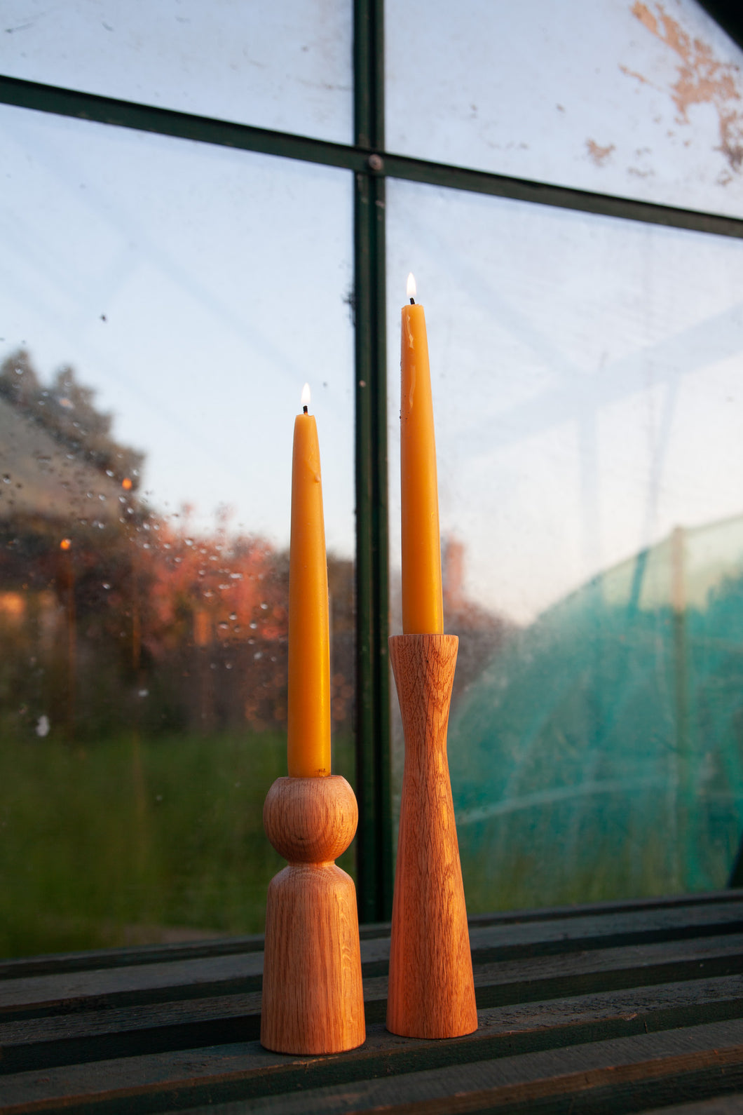 Natural Oak Candle Holder