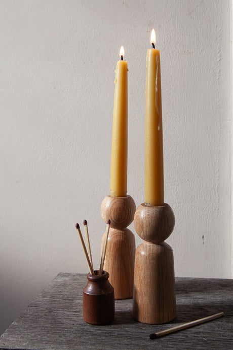 Oak Candle Holder - Single