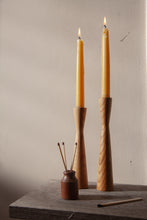 Load image into Gallery viewer, Pair of Thin Oak Candle Holders