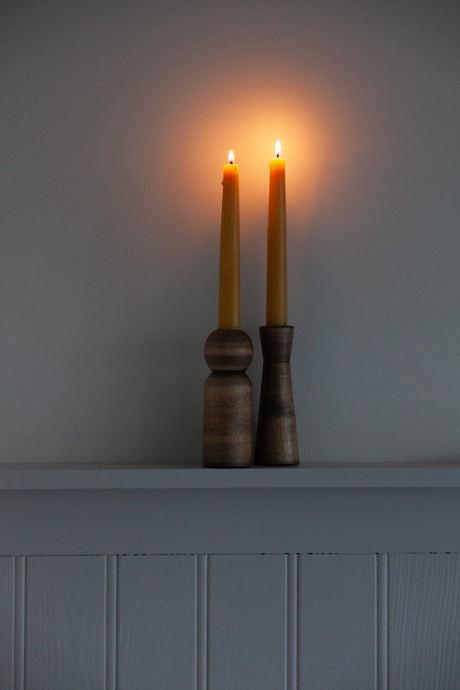 Burnt Oak Candle Holder