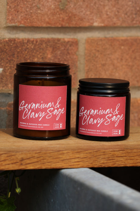 Geranium & Clary Sage Beeswax & Rapeseed Jar Candle