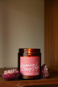 Geranium & Clary Sage Beeswax & Rapeseed Jar Candle
