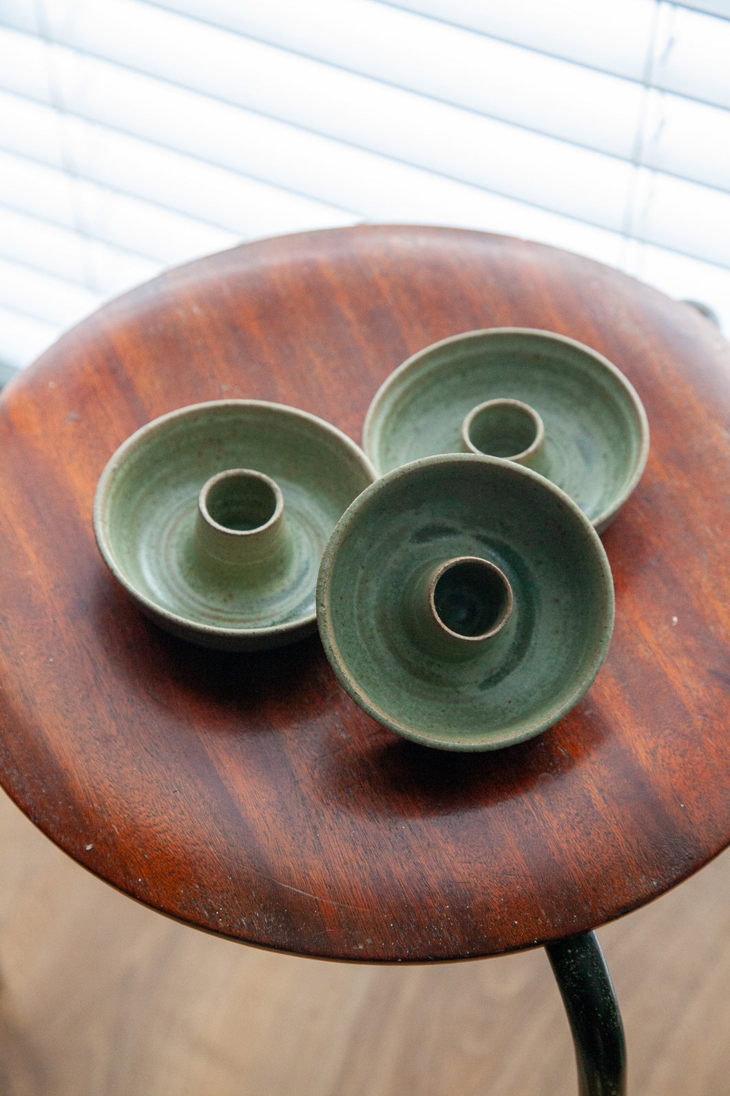 Green Glazed Candle Holder