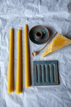 Load image into Gallery viewer, Blue &amp; Brown Glazed Candle Holder