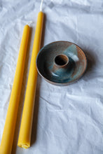 Load image into Gallery viewer, Blue &amp; Brown Glazed Candle Holder