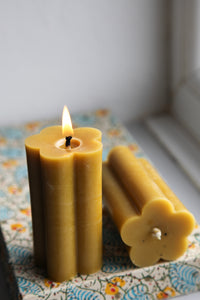 Beeswax Flower Pillar Candle