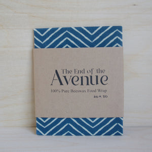 Reusable Cotton Beeswax Wrap - Denim Zigzag Lines