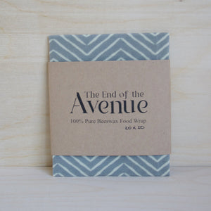Reusable Cotton Beeswax Wrap - Grey Zigzag Lines