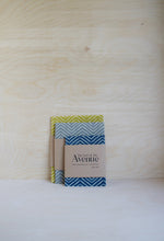 Load image into Gallery viewer, Reusable Cotton Beeswax Wrap - Denim Zigzag Lines