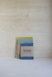 Reusable Cotton Beeswax Wrap - Grey Zigzag Lines