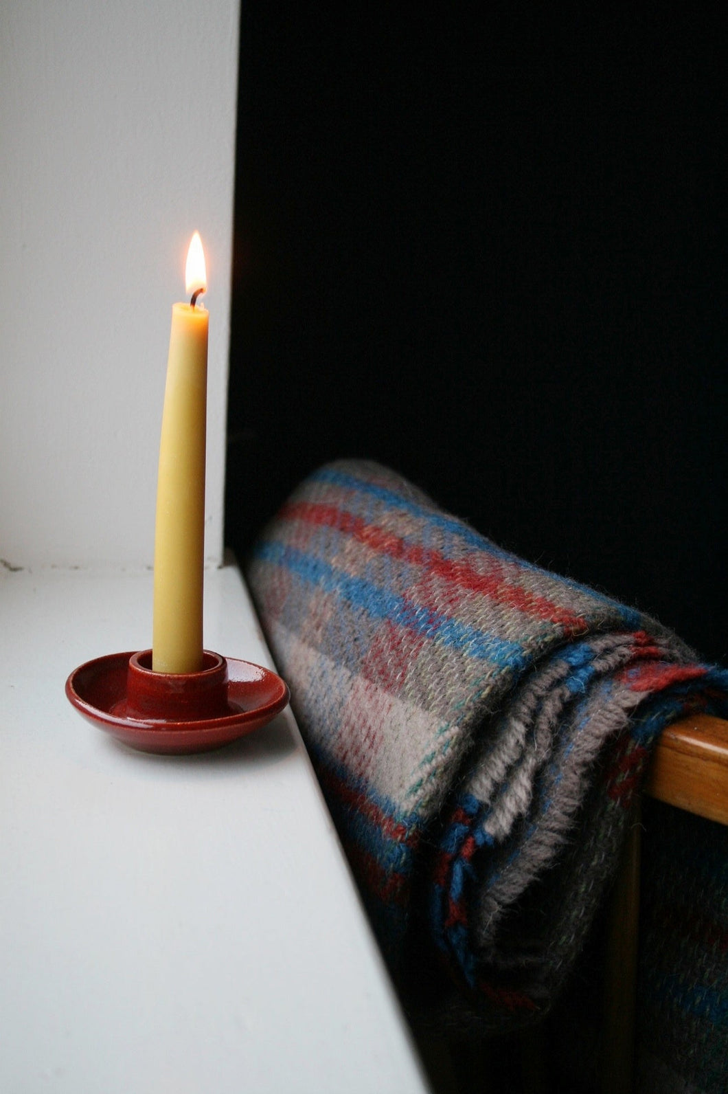 Handmade Ceramic Candle Stick Holder - Cinnamon