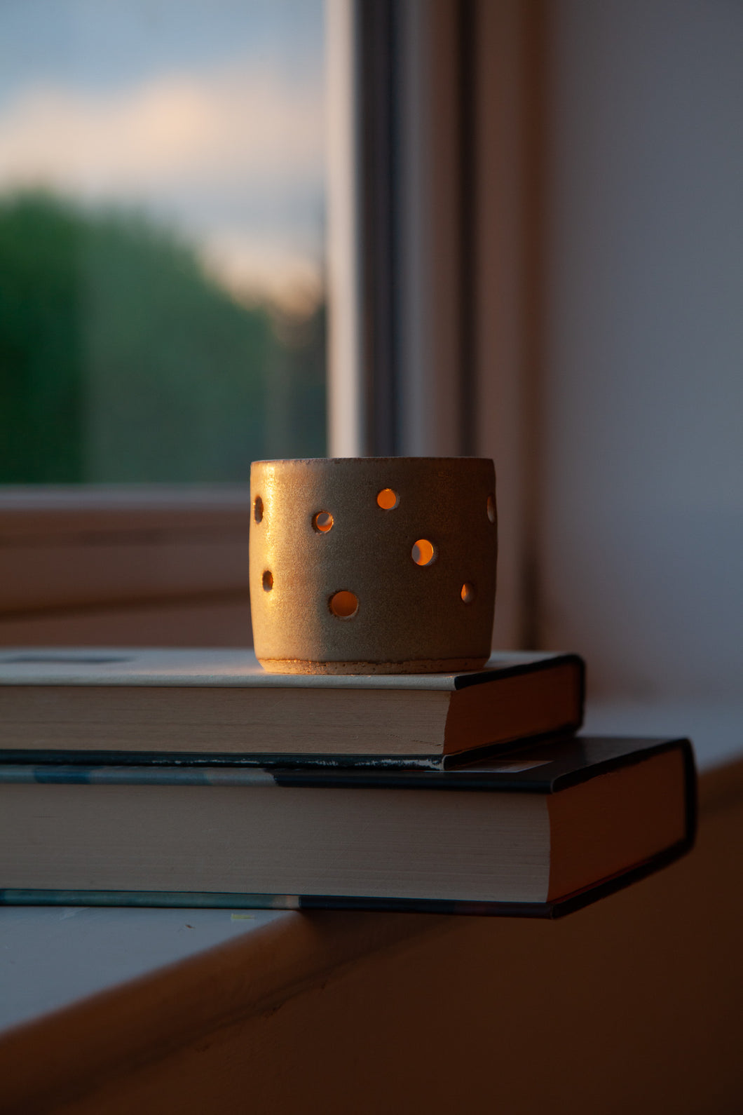 Handmade Ceramic Tea Light - Honey