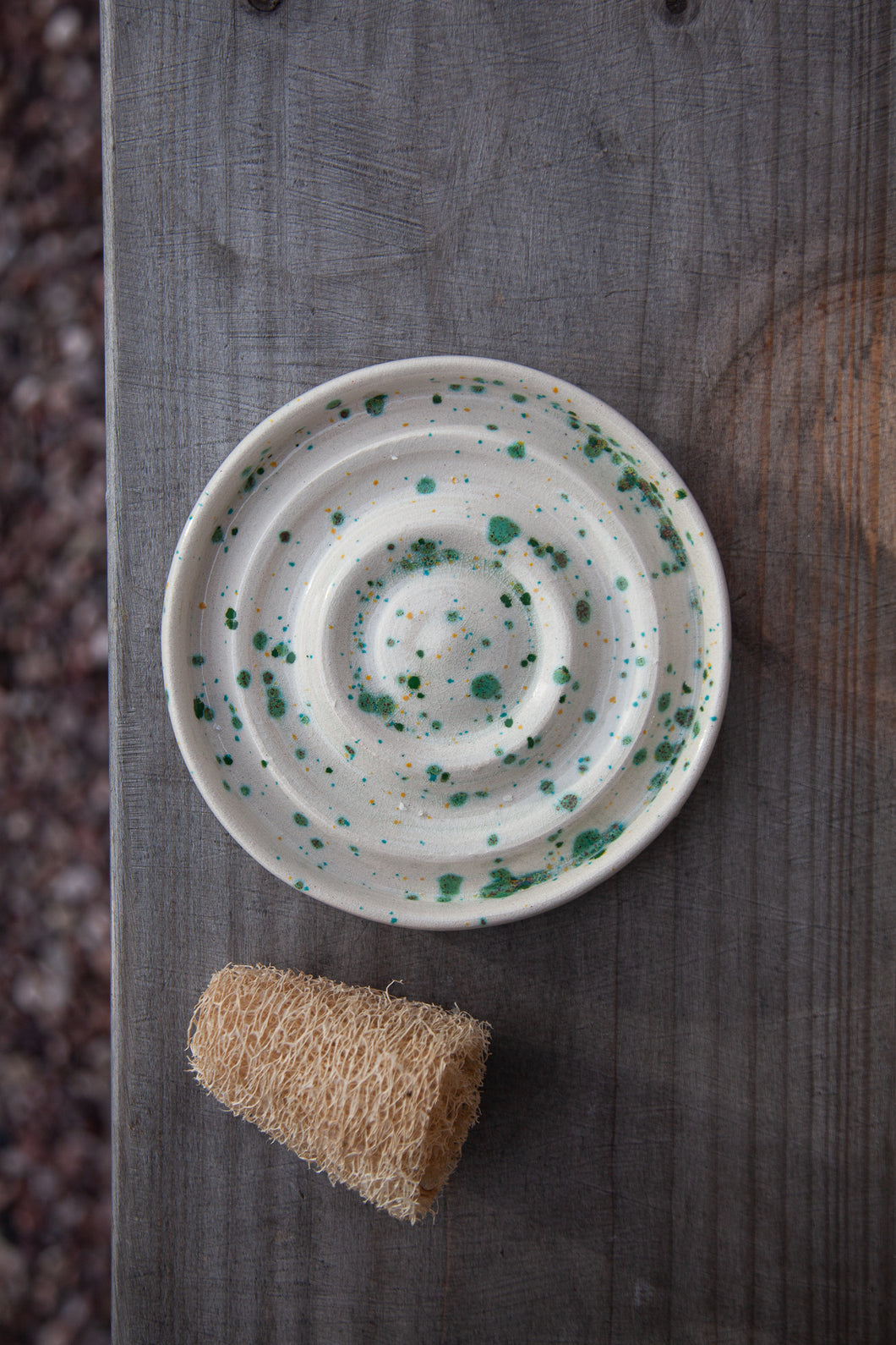 Handmade Ceramic Drip Soap Dish -Speckled