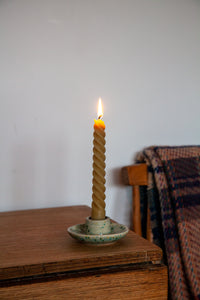 Handmade Ceramic Candle Stick Holder - Speckled