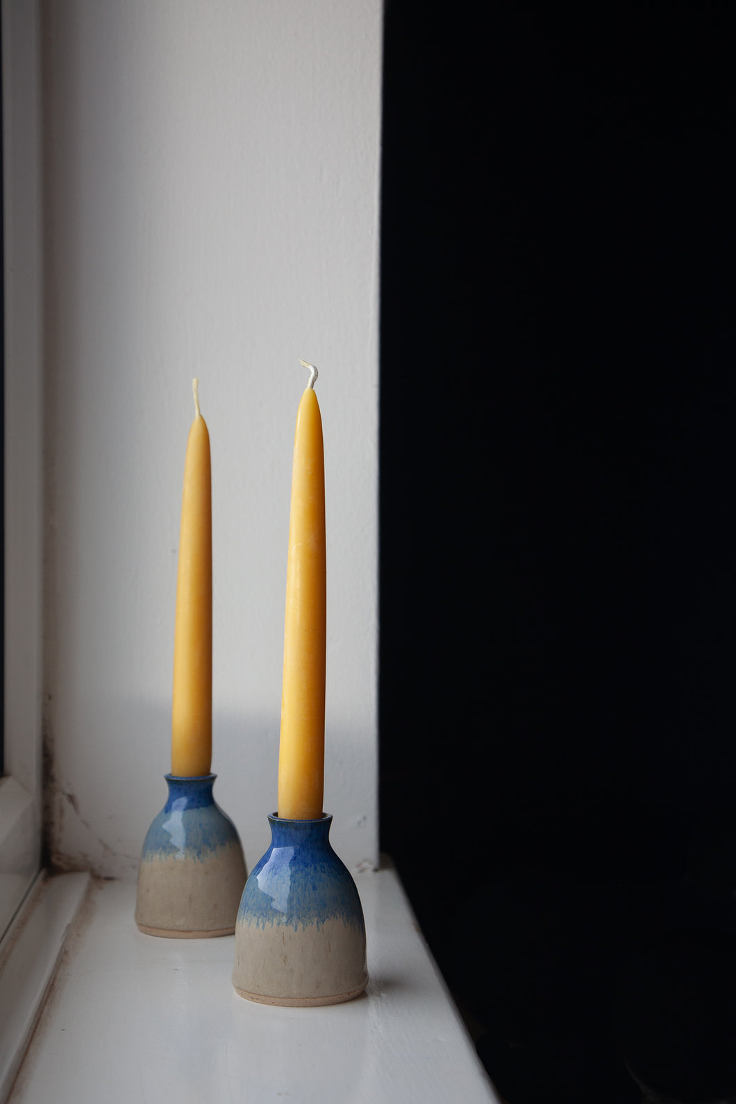 Handmade Ceramic Candle Holder / Bud Vase - Blue