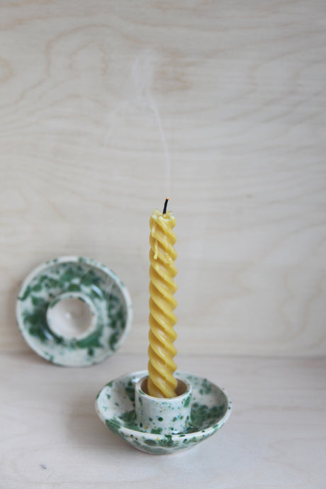 SAMPLE - The End of the Avenue Glazed Ceramic Candle Stick Holder