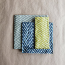 Load image into Gallery viewer, Reusable Cotton Beeswax Wrap - Ochre Zigzag Lines
