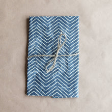 Load image into Gallery viewer, Reusable Cotton Beeswax Wrap - Denim Zigzag Lines
