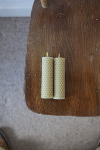 Pair of Short Hand Rolled Beeswax Candles